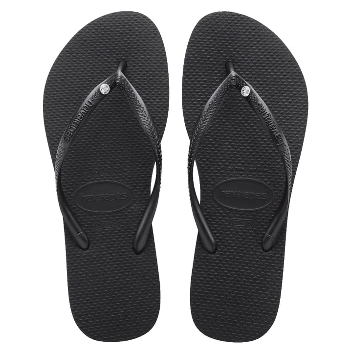 Havaianas Slim Swarovski II Crystal Flip Flops - Black