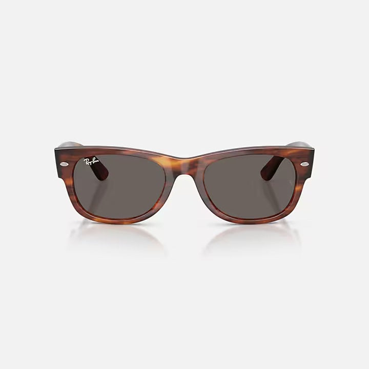 Ray Ban Mega Wayfarer II - Striped Havana/Dark Grey Lens