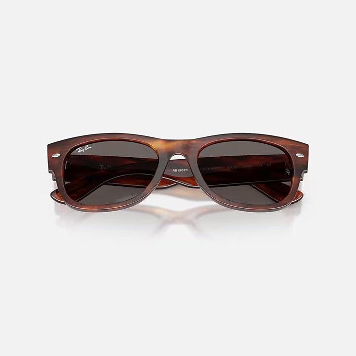 Ray Ban Mega Wayfarer II - Striped Havana/Dark Grey Lens
