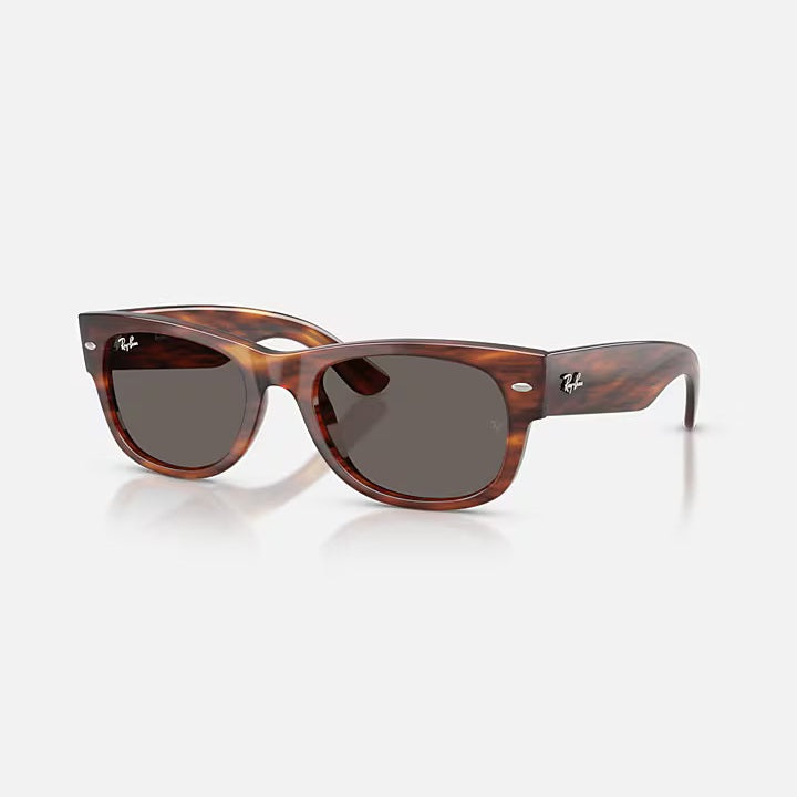 Ray Ban Mega Wayfarer II - Striped Havana/Dark Grey Lens