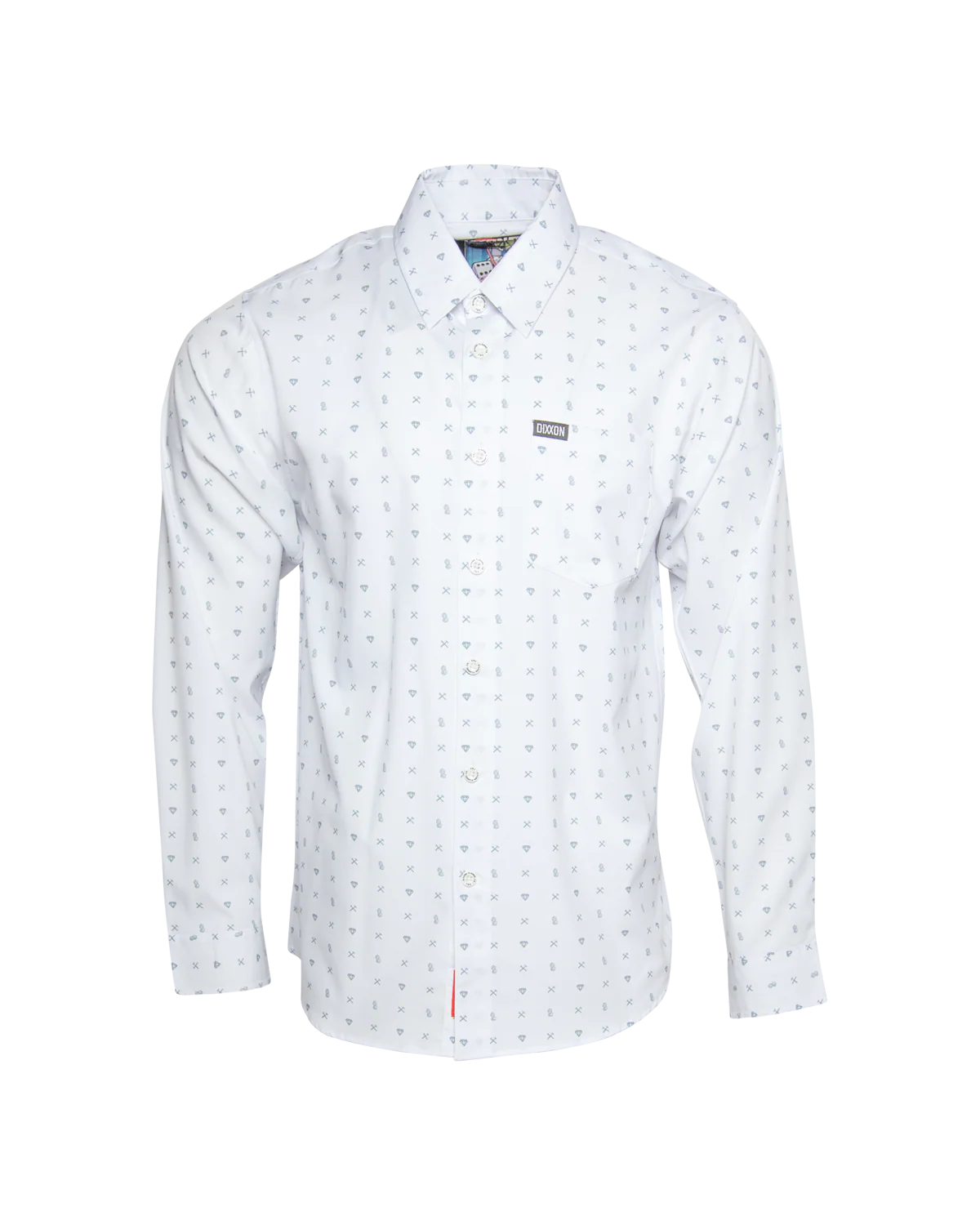 Dixxon 702 Long Sleeve Party Shirt - White/Grey