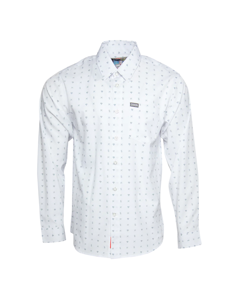 Dixxon 702 Long Sleeve Party Shirt - White/Grey