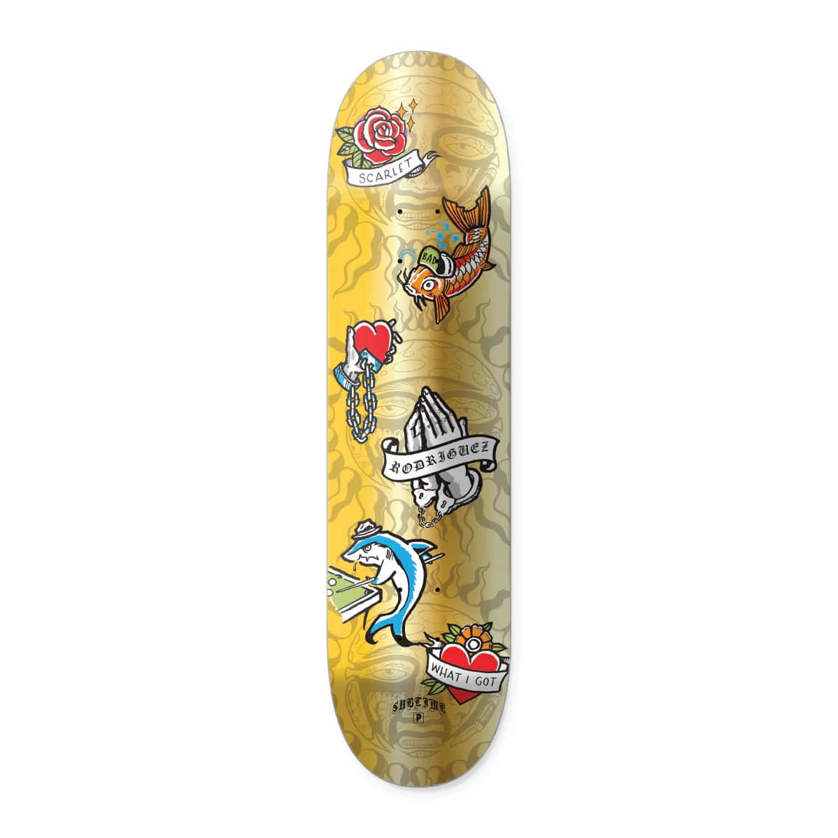 Primitive Badfish Rodriguez 8.125" Deck Gold