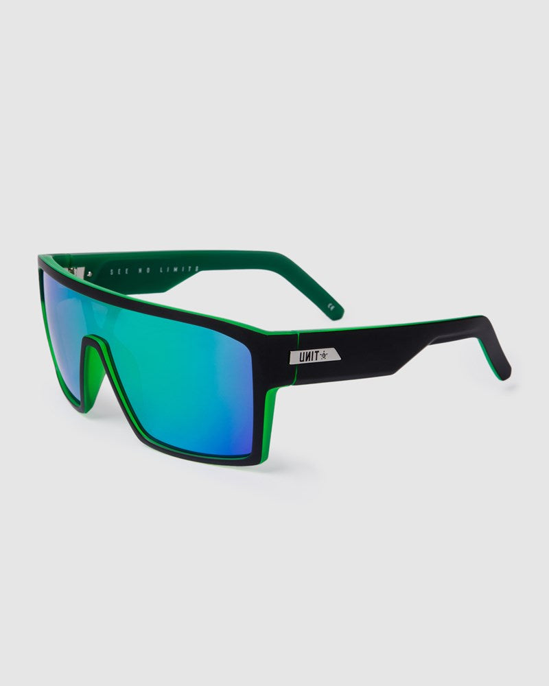 Unit Command Polarised Sunglasses - Matte Black / Green