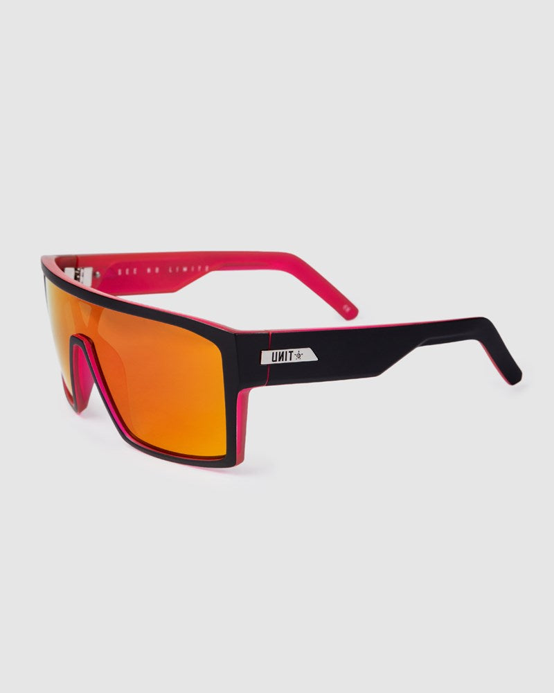 Unit Command Polarised Sunglasses - Matte Black / Neon Pink