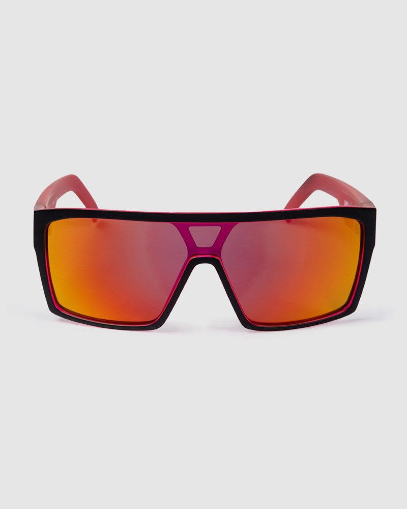 Unit Command Polarised Sunglasses - Matte Black / Neon Pink