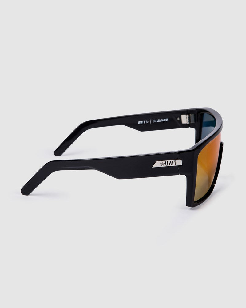 Unit Command Polarised Sunglasses - Black / Purple / Orange