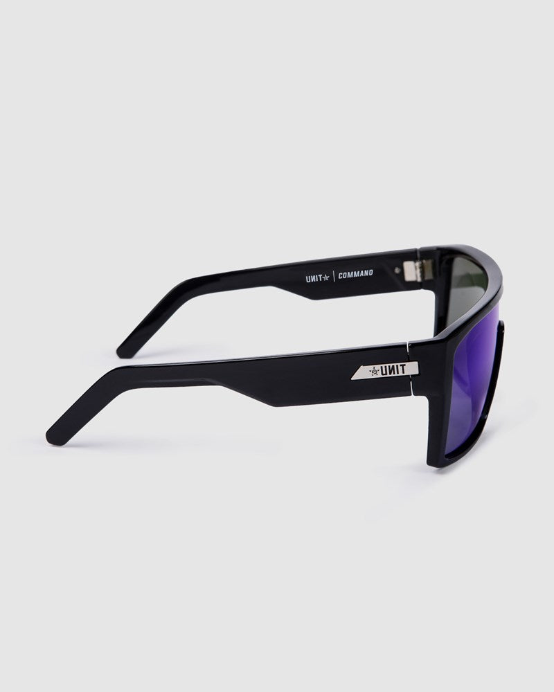 Unit Command Polarised Sunglasses - Black / Blue