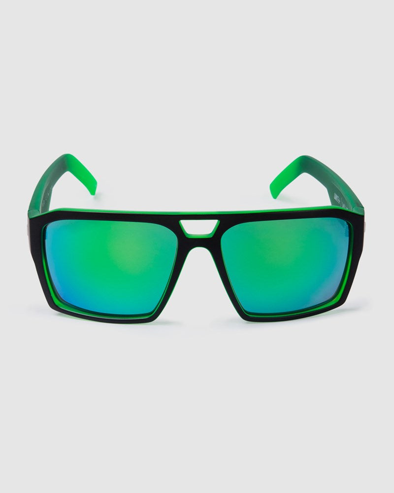 Unit Vault Polarised Sunglasses - Matte Black / Dip Green