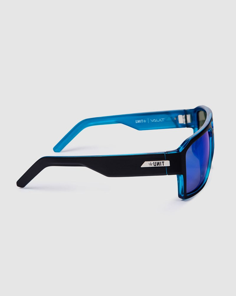 Unit Vault Polarised Sunglasses - Matte Black / Blue