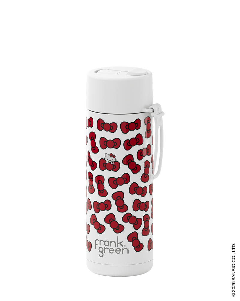 Frank Green Hello Kitty Bow Edition Ceramic Reusable Bottle with Flip Straw Lid 595ml (20oz)