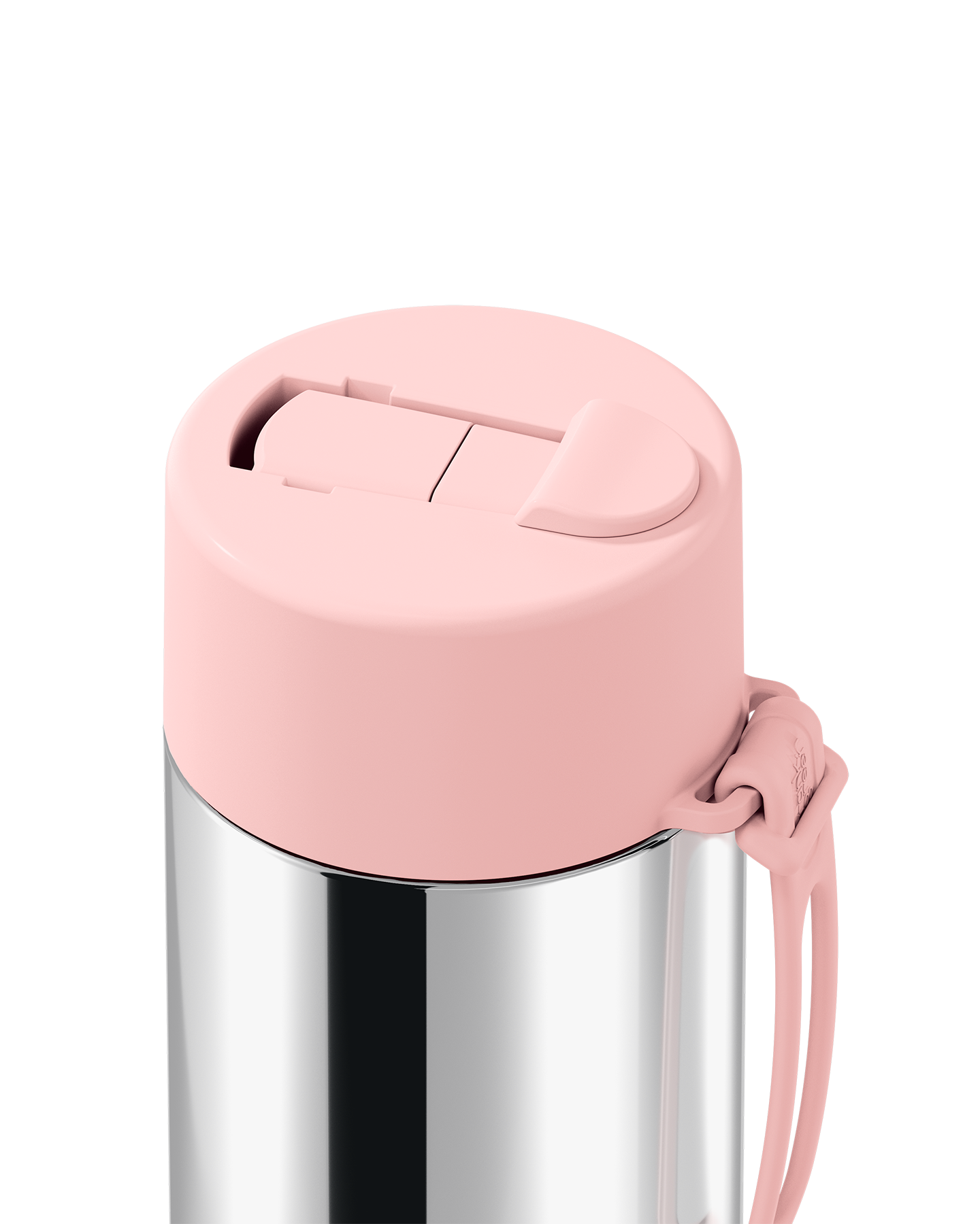Frank Green Chrome Silver Ceramic Reusable Bottle with Blushed Flip Straw Lid 595ml (20oz)