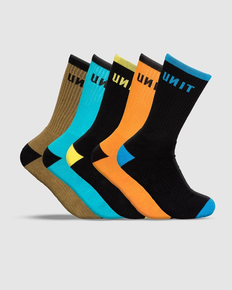 Unit React Bamboo Hi Lux Socks - 5 Pack