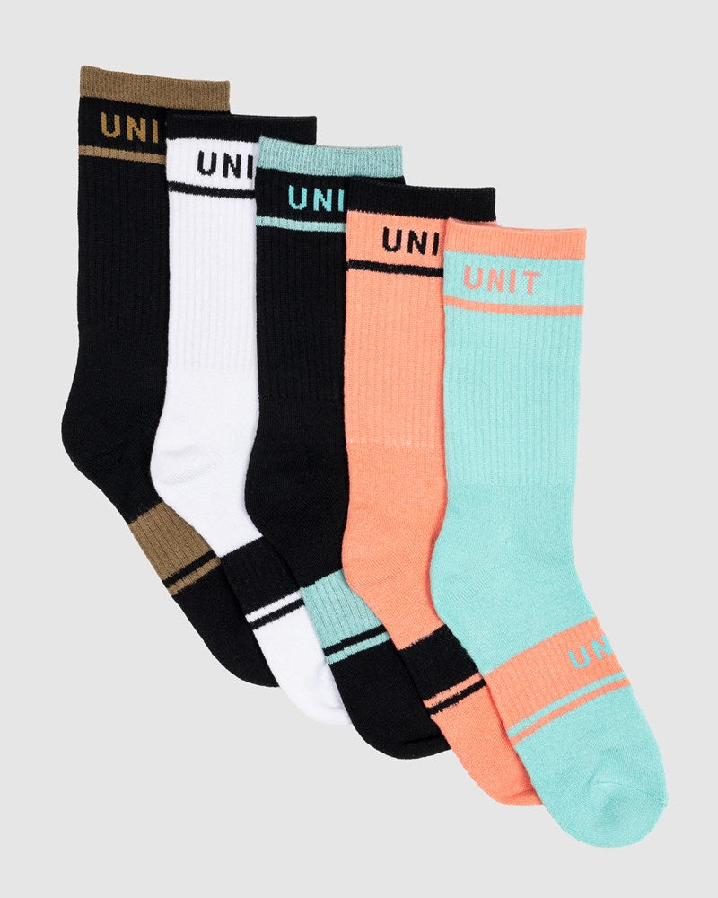 Unit Equip Ladies Bamboo Hi Lux Socks - 5 Pack