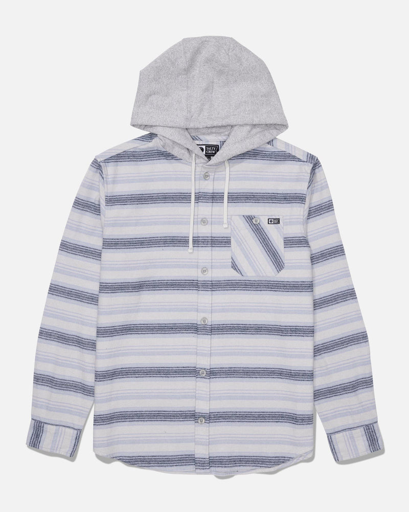 Salty Crew Whitewash Hooded Flannel Shirt