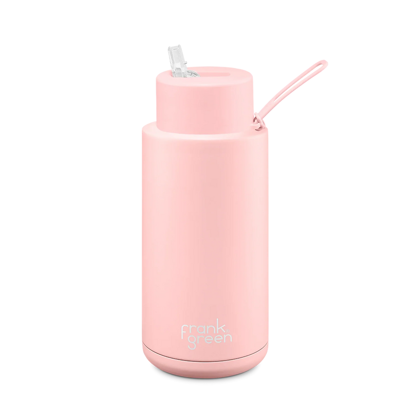 Frank Green Blushed Ceramic Reusable Bottle with Straw Lid 1,000ml (34oz)