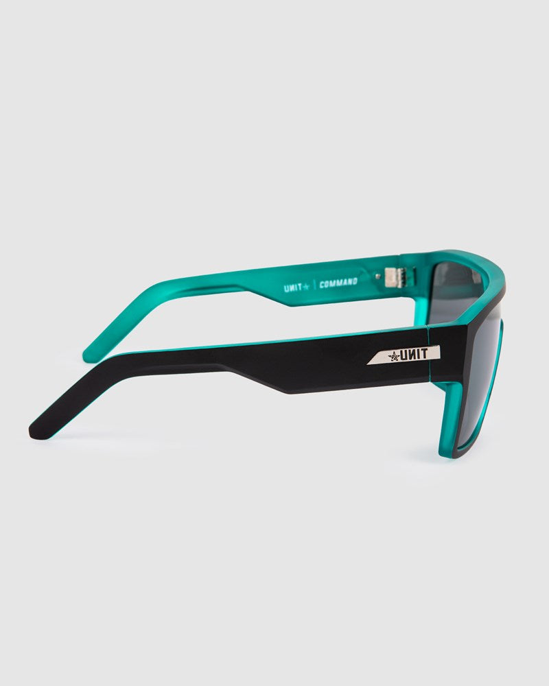 Unit Sunglasses Command - Matte Black Teal Polarised
