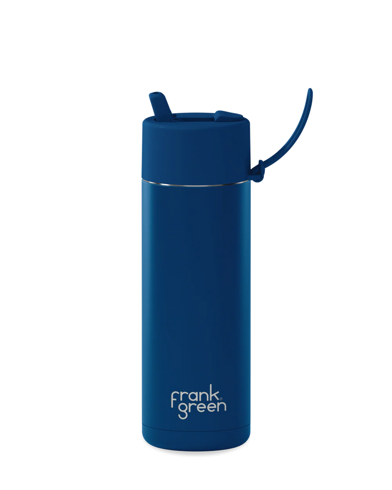 Frank Green Deep Ocean Ceramic Reusable Bottle With Flip Straw Lid 595mL (20oz)
