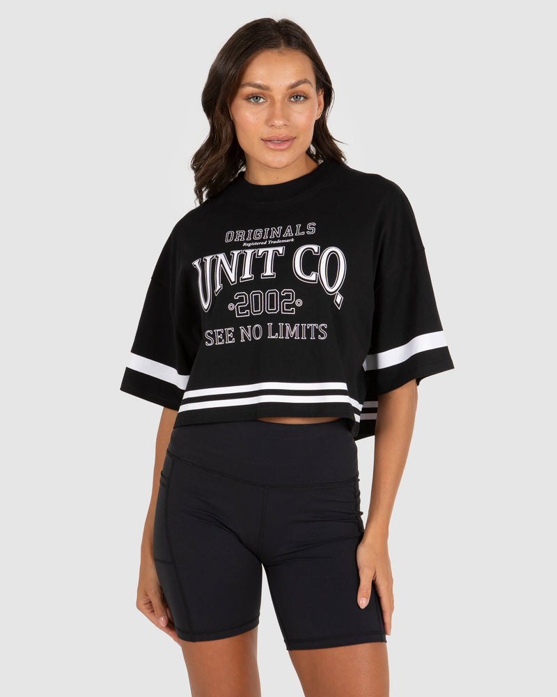 Unit Varsity Cropped Ladies Tee