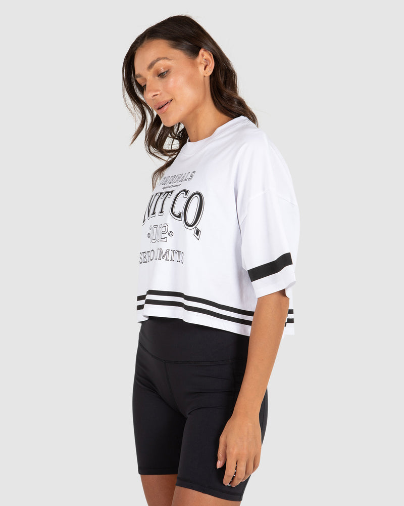 Unit Varsity Cropped Ladies Tee