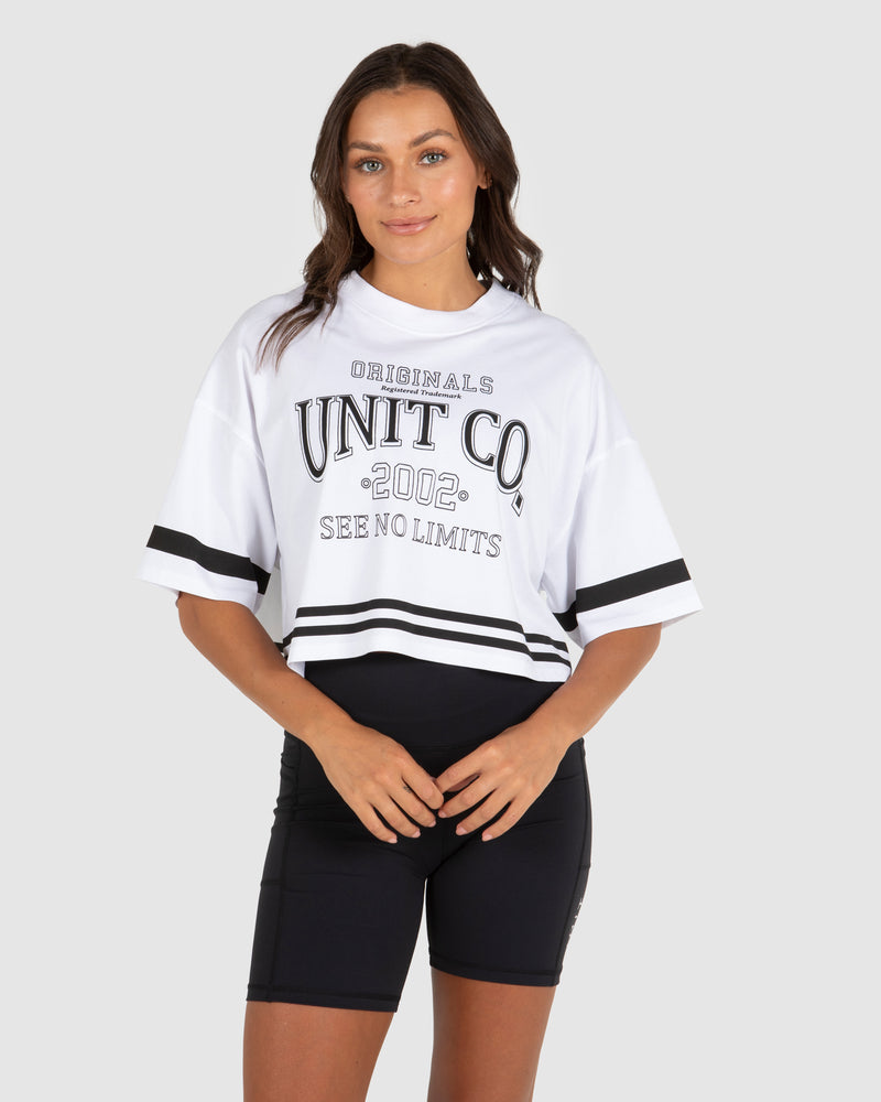 Unit Varsity Cropped Ladies Tee