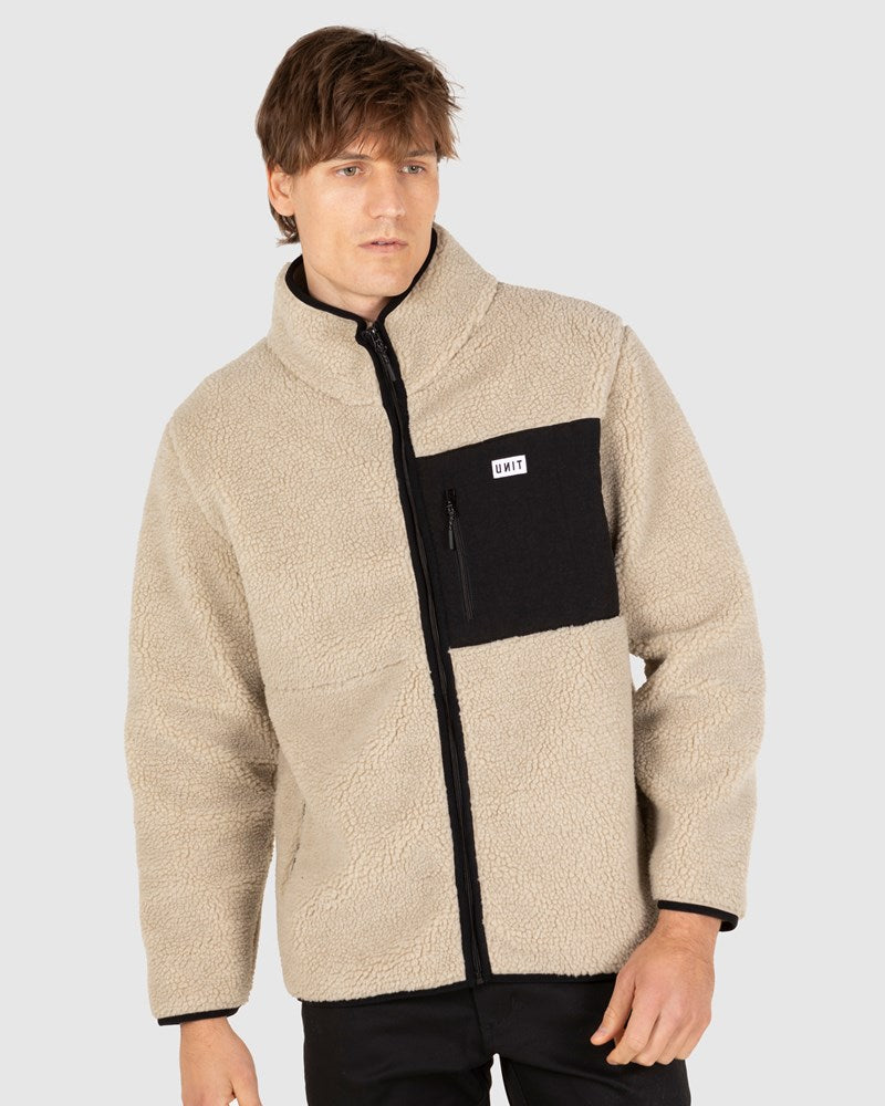 UNIT CLAIM HALF PILE FLEECE JACKET