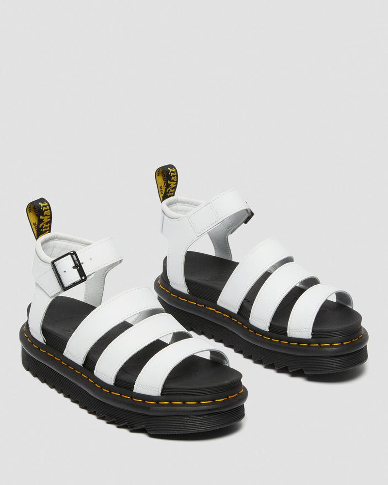 Dr Martens Blaire Leather Strap Sandals White Hydro