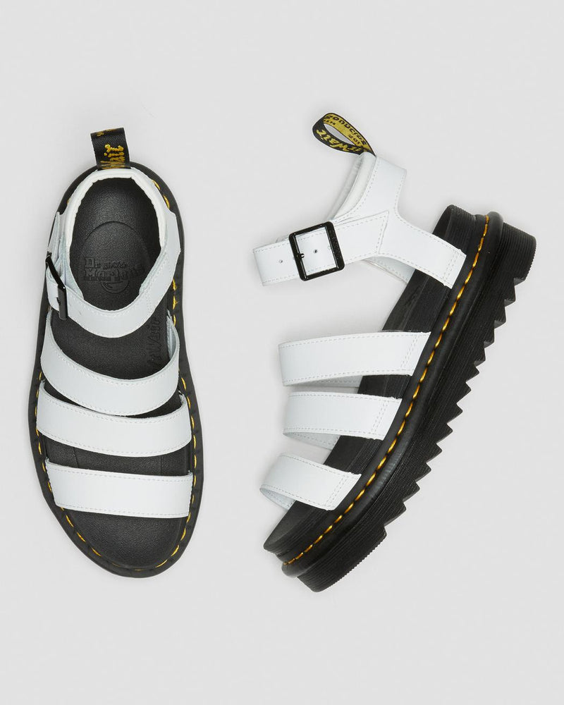 Dr Martens Blaire Leather Strap Sandals White Hydro