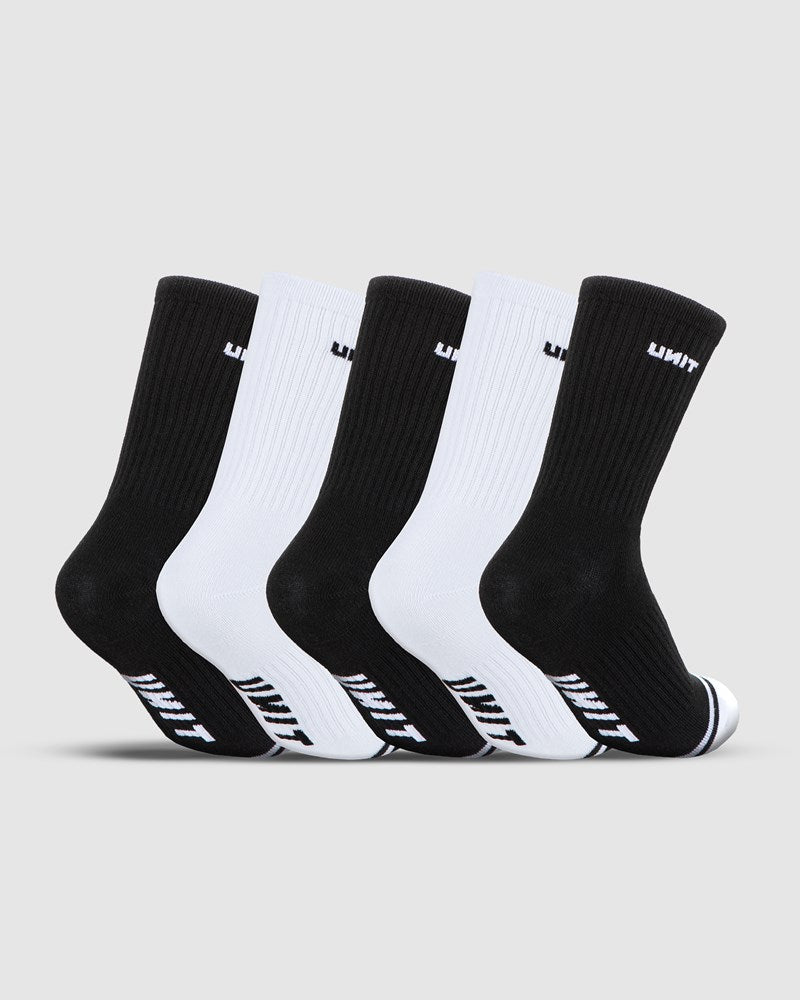 Unit Youth Crew Socks 5 Pack