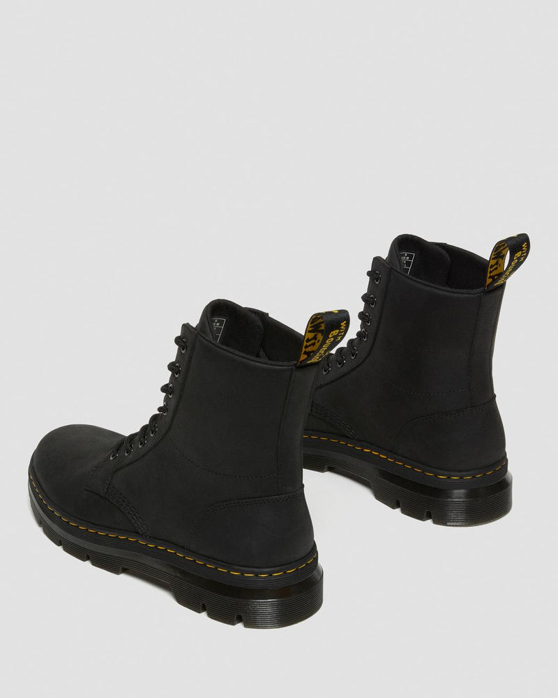 Dr Martens Combs Leather Boots - Black Wyoming