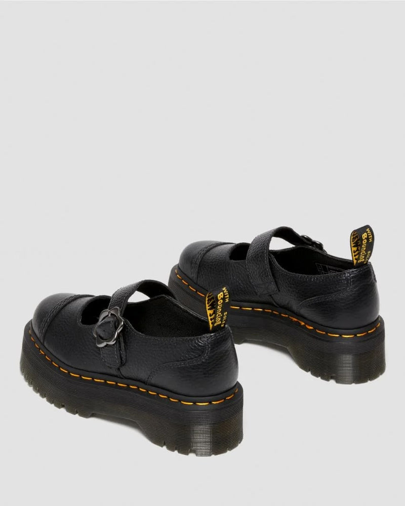Dr. Martens Addina Quad Flower Mary Jane - Black Milled Nappa