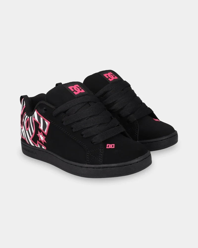 DC Womens Court Graffik - Black/Pink/Black