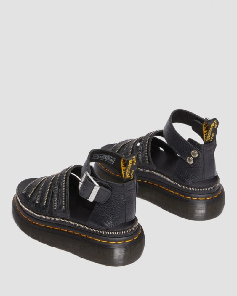 Dr Martens Clarissa II Quad 3 Strap Sandal Black Milled Nappa