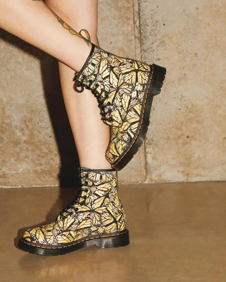 Dr Martens 1460 Suede 8 Eye Boot - Butterfly Yellow E.H Suede MB