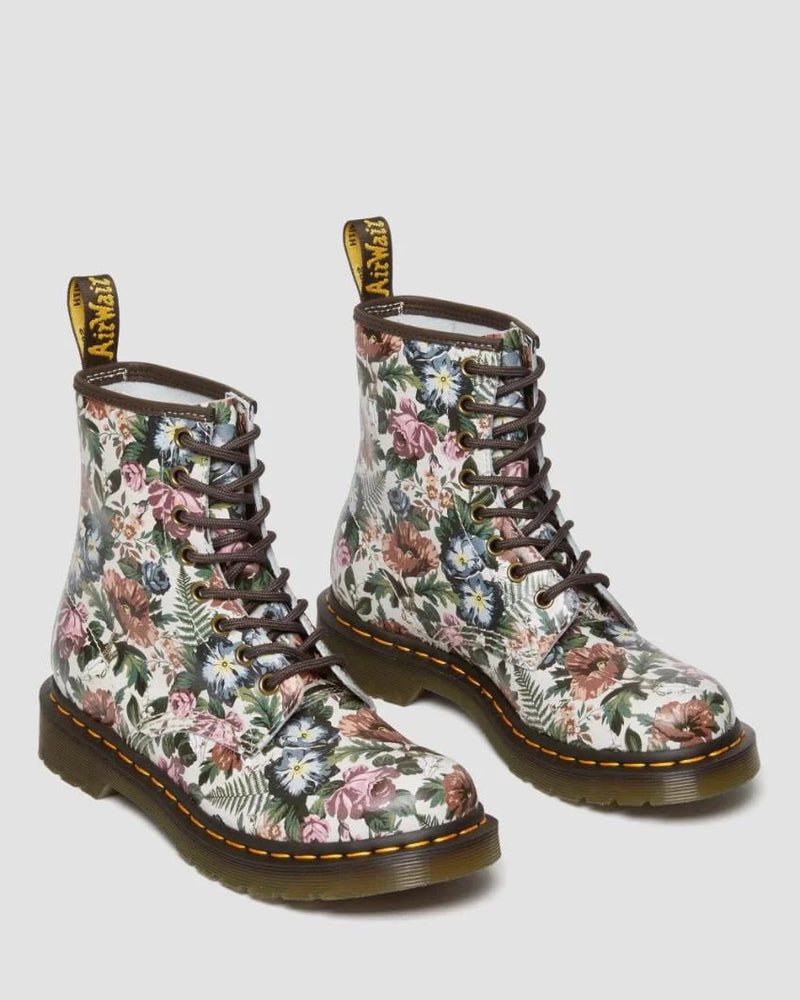 Dr Martens 1460 Smooth English Garden Print Leather Lace Up Boots