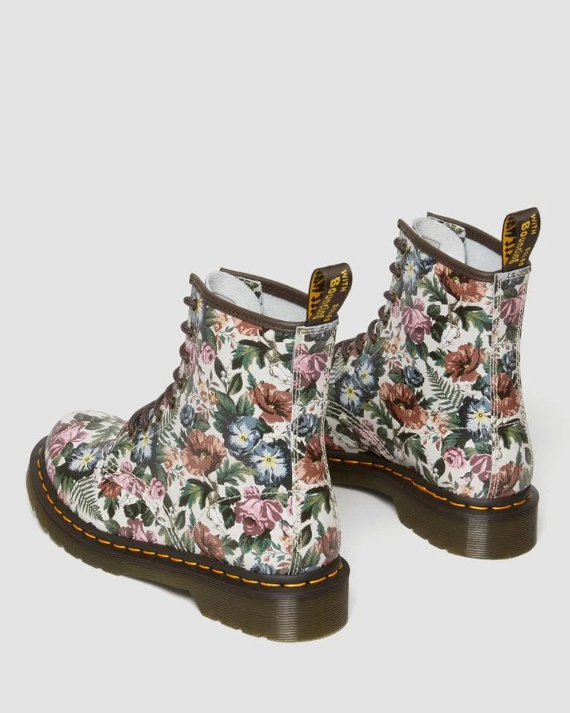 Dr Martens 1460 Smooth English Garden Print Leather Lace Up Boots