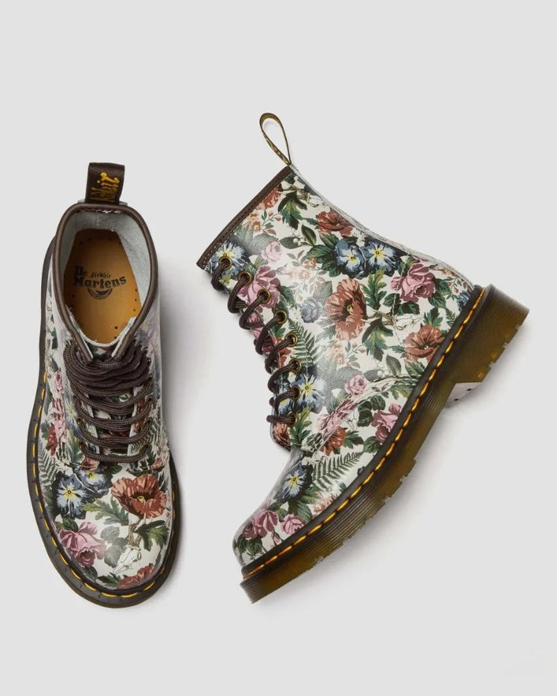 Dr Martens 1460 Smooth English Garden Print Leather Lace Up Boots