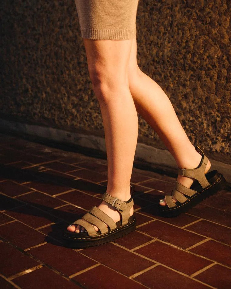 Dr. Martens Blaire 3 Strap Sandal - Savannah Tan Tumbled Nubuck