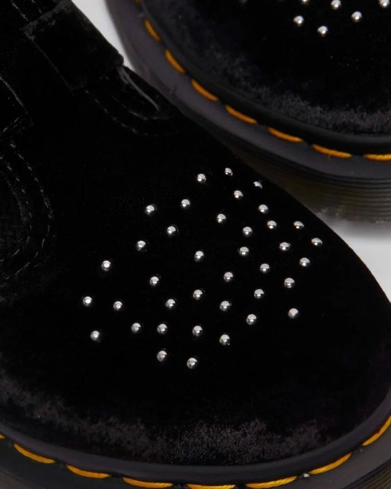 Dr. Martens 8065 Vegan Velvet Mary Jane Shoe - Black Velvet