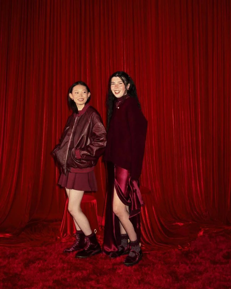 Dr. Martens 1460 Pascal Velvet Vegan Boot - Cherry Red Velvet