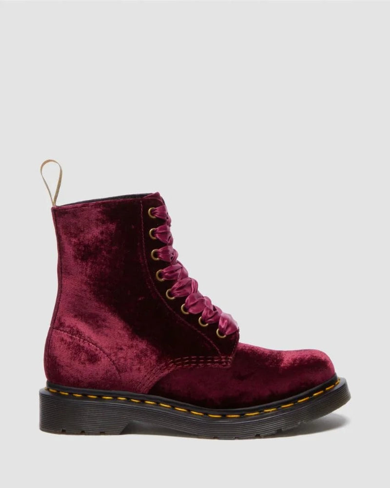 Dr. Martens 1460 Pascal Velvet Vegan Boot - Cherry Red Velvet