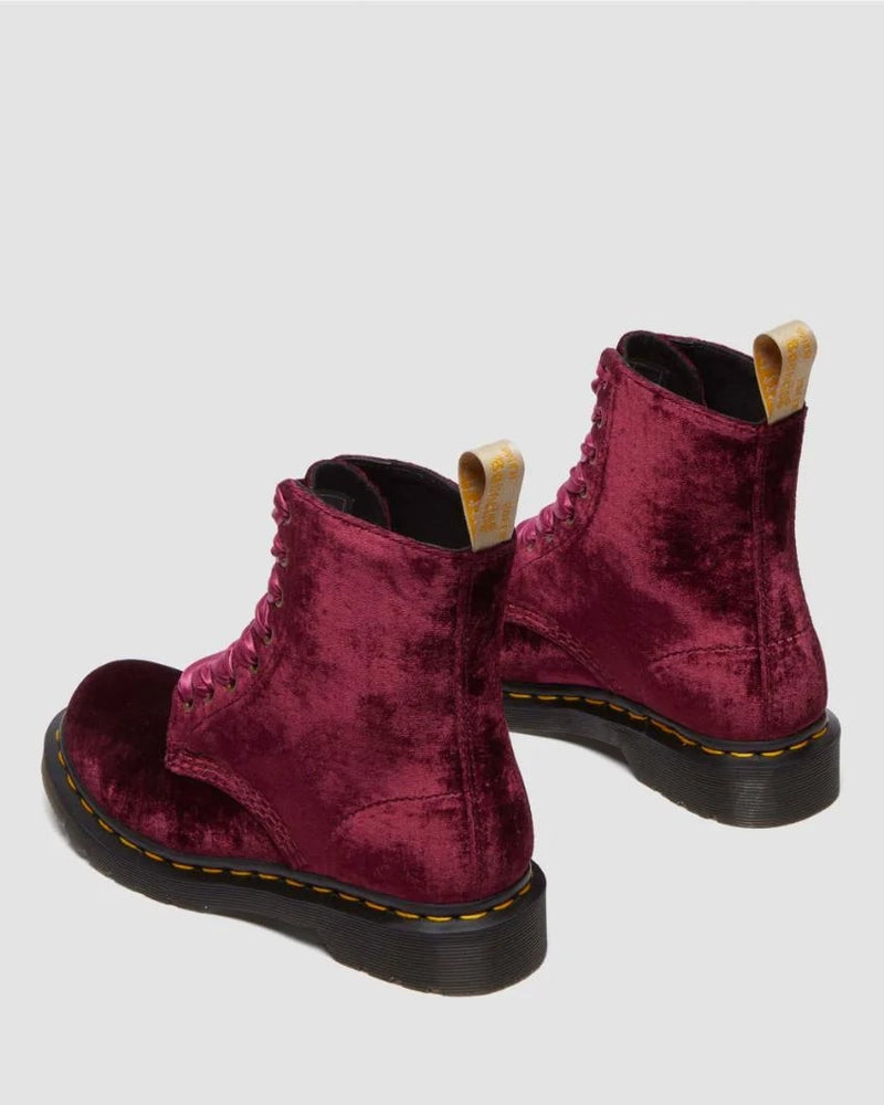 Dr. Martens 1460 Pascal Velvet Vegan Boot - Cherry Red Velvet
