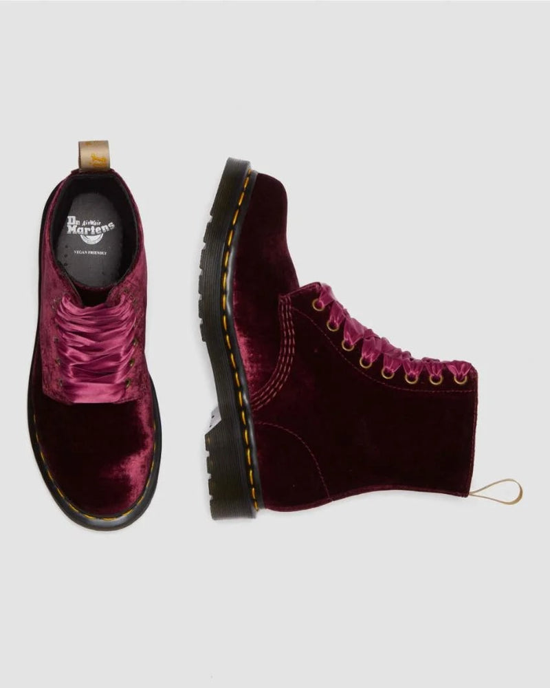 Dr. Martens 1460 Pascal Velvet Vegan Boot - Cherry Red Velvet