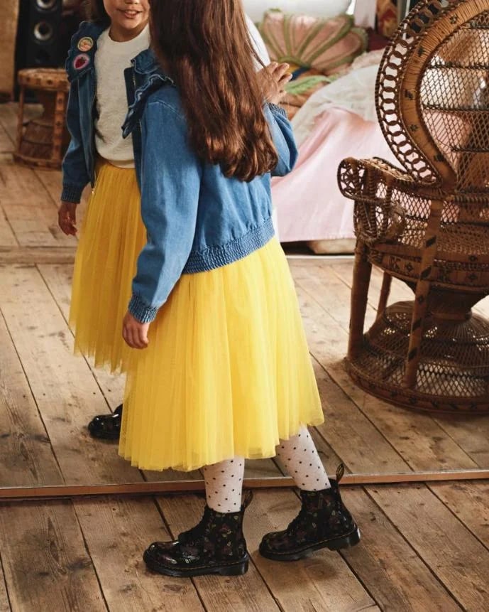 Dr. Martens Junior 1460 Pascal Boot - Decayed Rose Print Patent Lamper