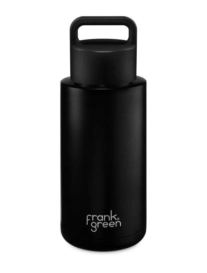 Frank Green Midnight Ceramic Reusable Bottle (Grip Finish) with Grip Lid - 1,000ml (34oz)