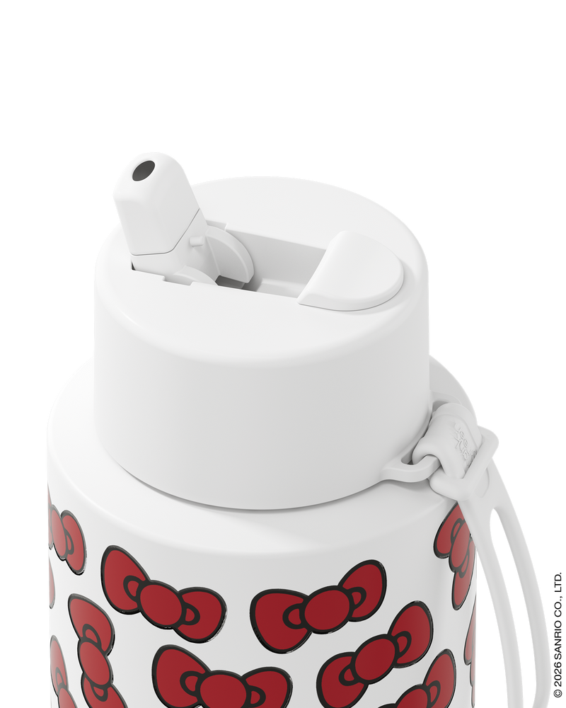 Frank Green Hello Kitty Bow Edition Ceramic Reusable Bottle with Flip Straw Lid 1000ml (34oz)