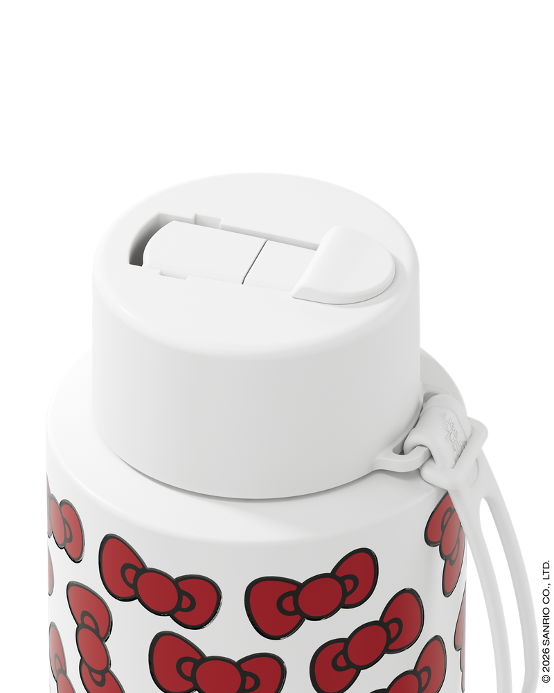 Frank Green Hello Kitty Bow Edition Ceramic Reusable Bottle with Flip Straw Lid 1000ml (34oz)
