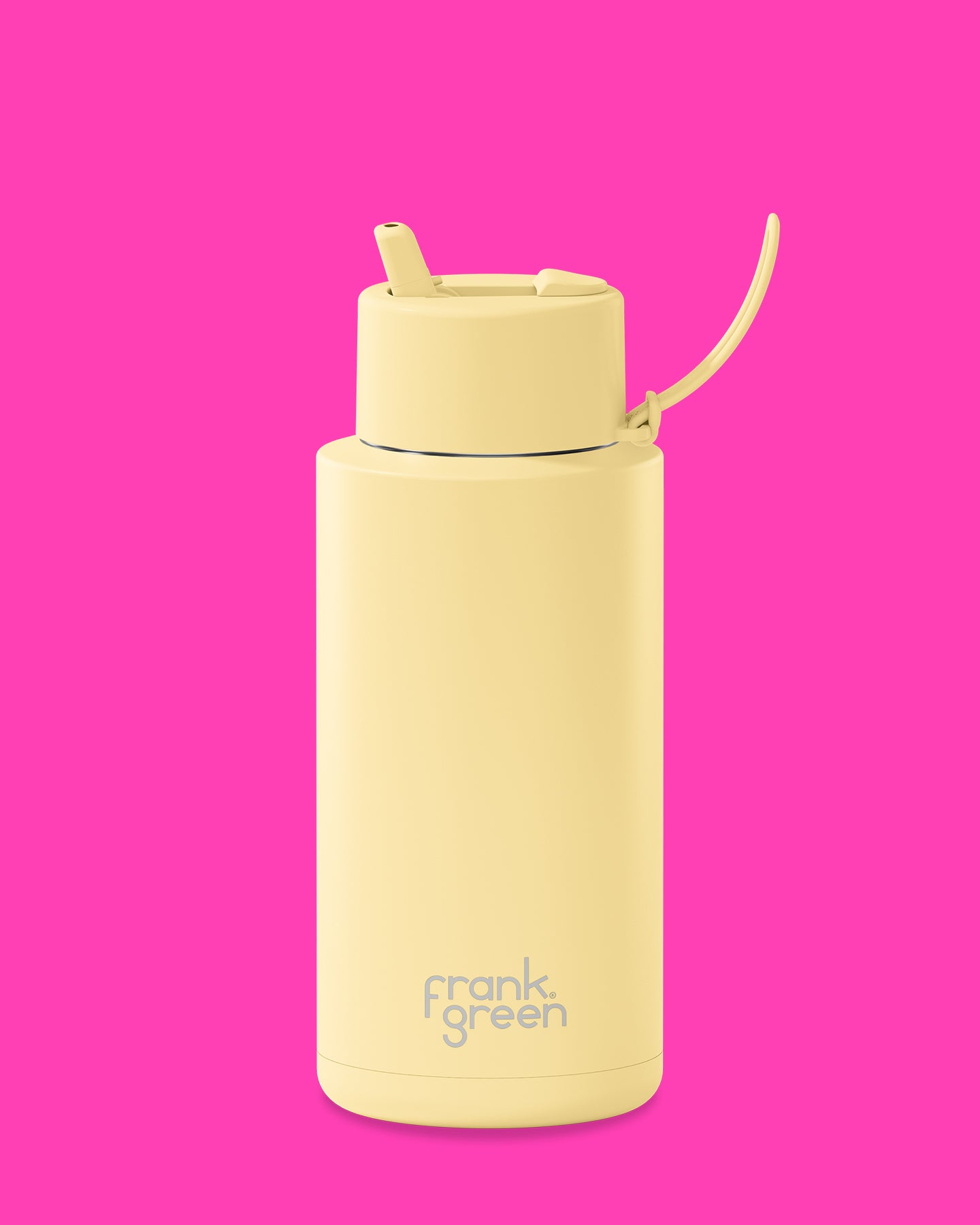 Frank Green Buttermilk Ceramic Reusable Bottle with Flip Straw Lid 1,000ml (34oz)
