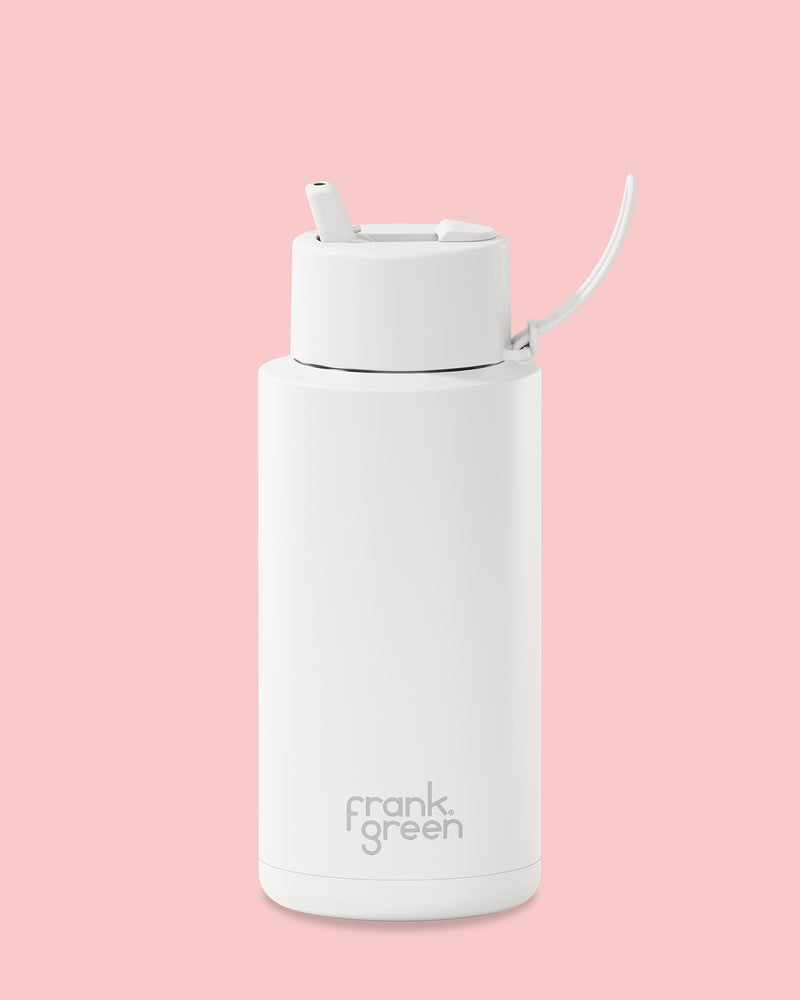 Frank Green Cloud Ceramic Reusable Bottle with Flip Straw Lid 1,000ml (34oz)