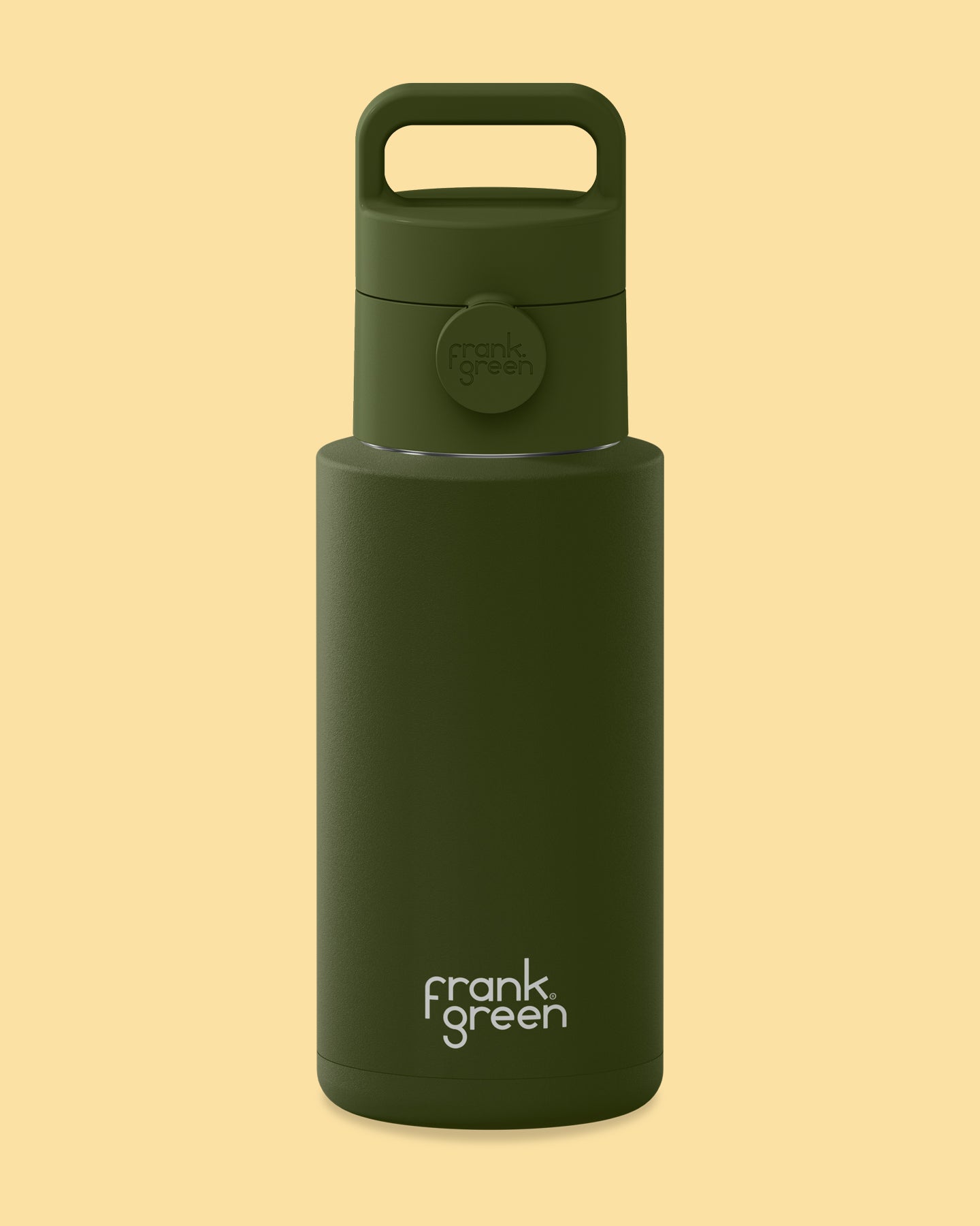 Frank Green Khaki Ceramic Reusable Bottle with Grip & Sip Lid 1000ml (34oz)
